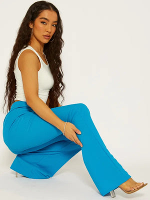 Ribbed Flared Trousers