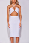 White Halterneck Crop & Midi Skirt | Uniquely Sophia's